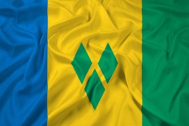 Saint vincent ve Grenadinler bayrak sallayarak