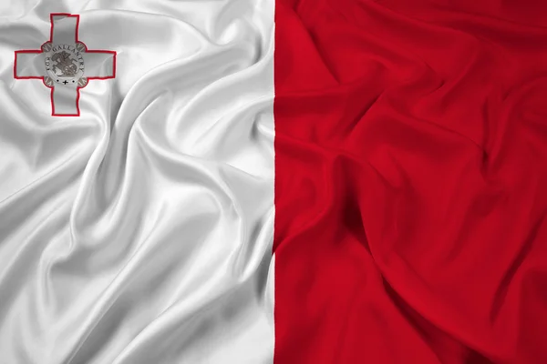 Vlající vlajka Malty — Stock fotografie