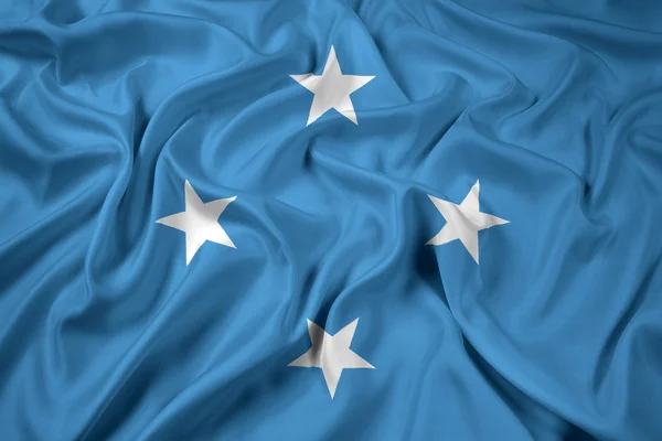 Ondeando la bandera de Micronesia — Foto de Stock