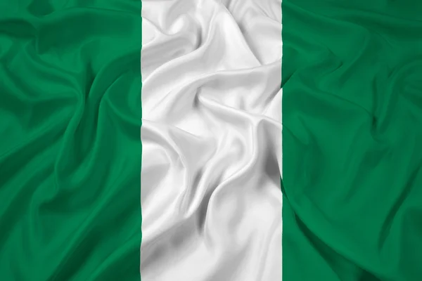 Ondeando bandera de Nigeria —  Fotos de Stock