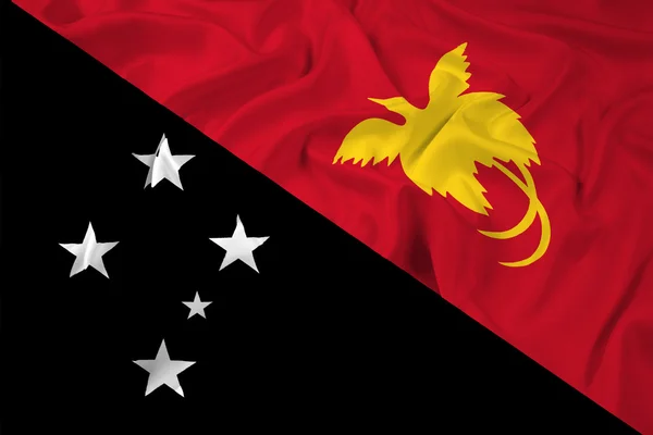 Acenando Bandeira da Papua Nova Guiné — Fotografia de Stock