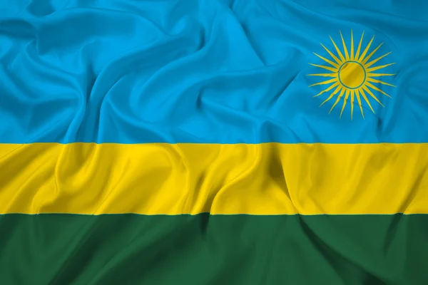 Ruanda-Flagge schwenken — Stockfoto