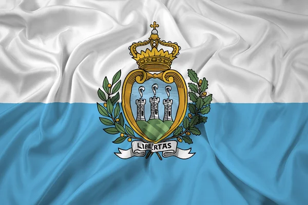 San Marino Flagge schwenken — Stockfoto