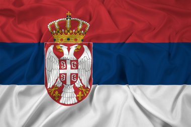 Sırbistan bayrağı sallayarak