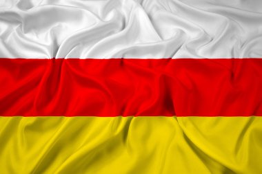 Güney Osetya bayrak sallayarak