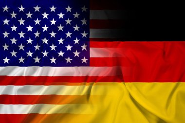 dalgalanan ABD ve Almanya bayrağı