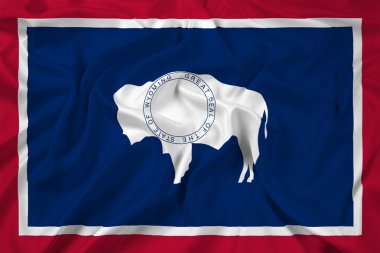 Wyoming eyalet bayrağı sallayarak