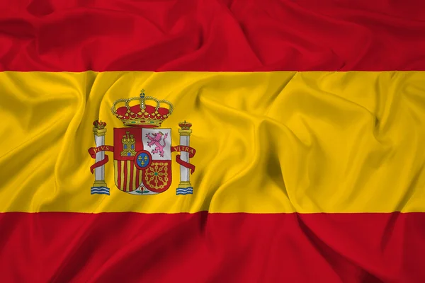 İspanya bayrağı sallayarak — Stok fotoğraf