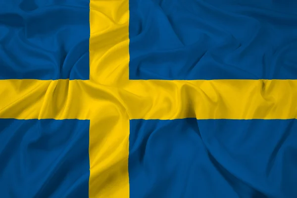 Sventolando la bandiera svedese — Foto Stock