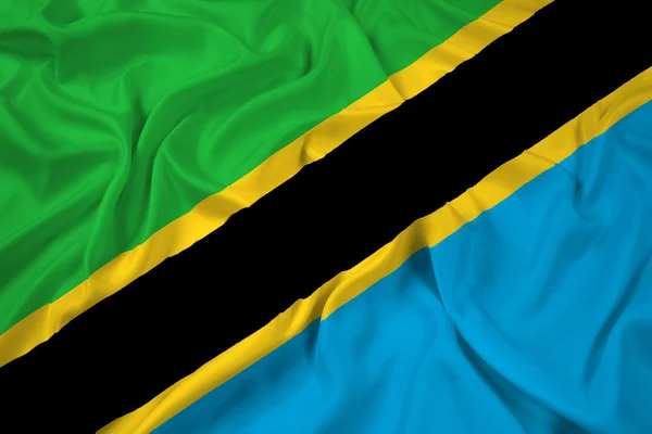 Viftar tanzania flagga — Stockfoto