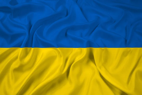 Ukrainische Flagge schwenken — Stockfoto