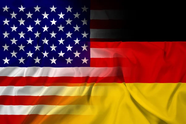 Waving USA and Germany Flag — Stock Photo, Image