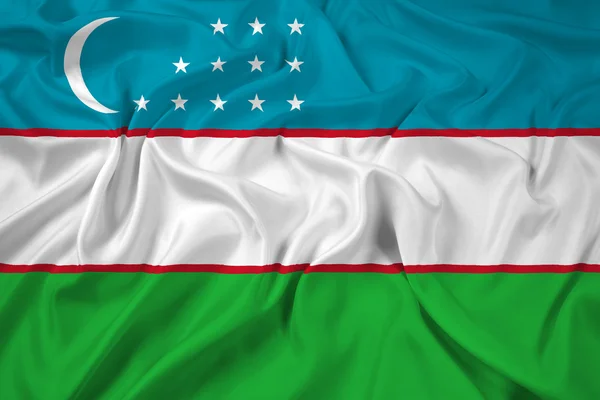 Machać flaga Uzbekistanu — Zdjęcie stockowe