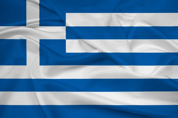 Acenando Bandeira da Grécia — Fotografia de Stock