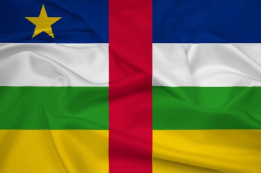 Orta Afrika Cumhuriyeti bayrağı sallayarak