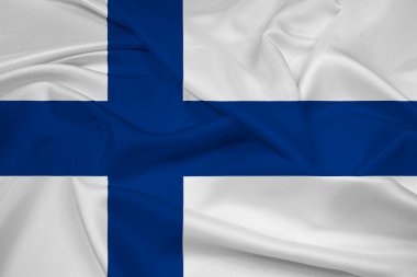 Finlandiya bayrağı sallayarak