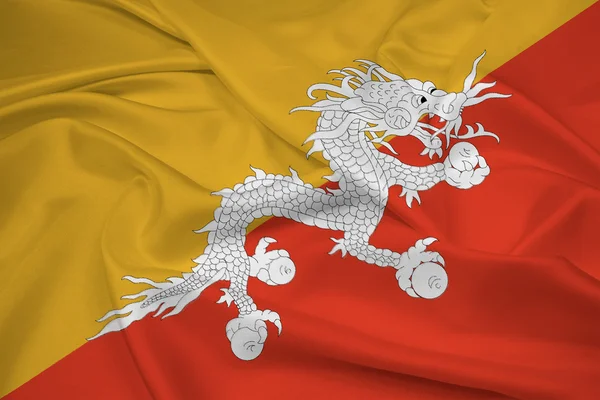 Machać flaga Bhutanu — Zdjęcie stockowe