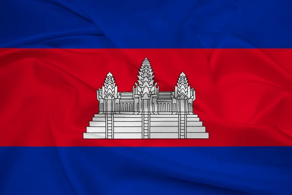 Bandeira do Camboja acenando — Fotografia de Stock