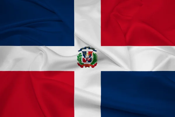 도미니카 공화국의 깃발을 흔들며 — 스톡 사진