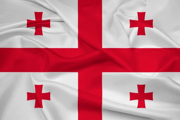 Vlající vlajka Gruzie — Stock fotografie