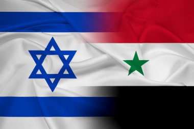 İsrail ve Suriye dalgalanan bayrak