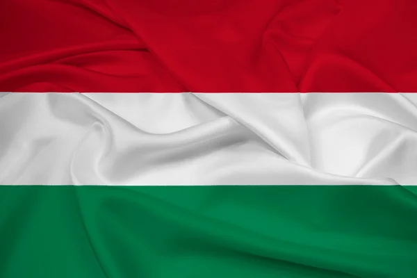 Macaristan bayrağı sallayarak — Stok fotoğraf