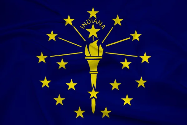 Indiana State Flagge schwenkend — Stockfoto