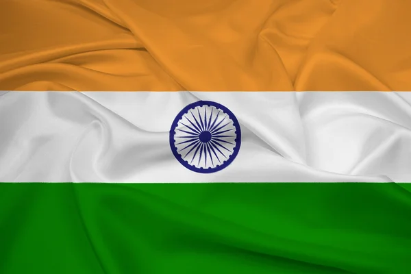 Hindistan bayrağı sallıyor. — Stok fotoğraf
