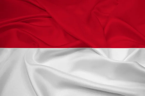 Размахивая флагом Индонезии — стоковое фото