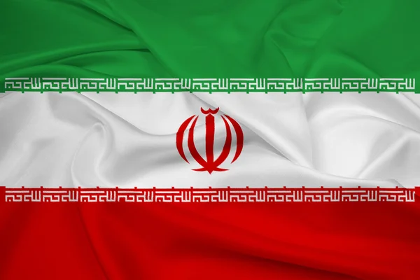 Iranische Flagge schwenkend — Stockfoto