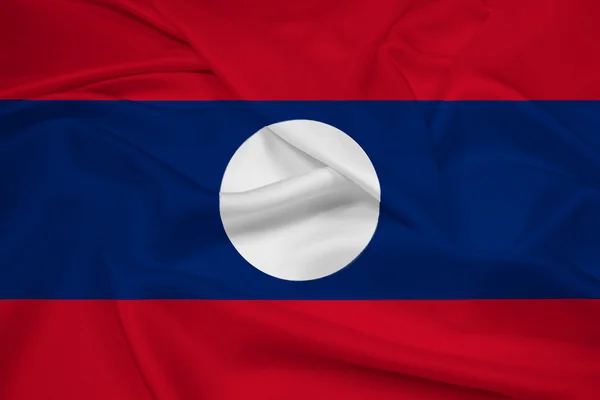 Ondeando la bandera de Laos —  Fotos de Stock