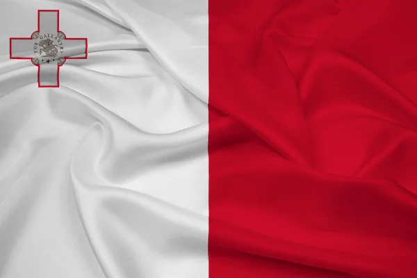 Malta-Flagge schwenken — Stockfoto