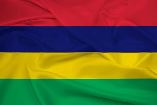 Mauritius-Fahne schwenkend — Stockfoto