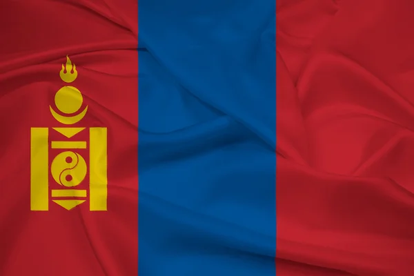 Wapperende vlag van Mongolië — Stockfoto