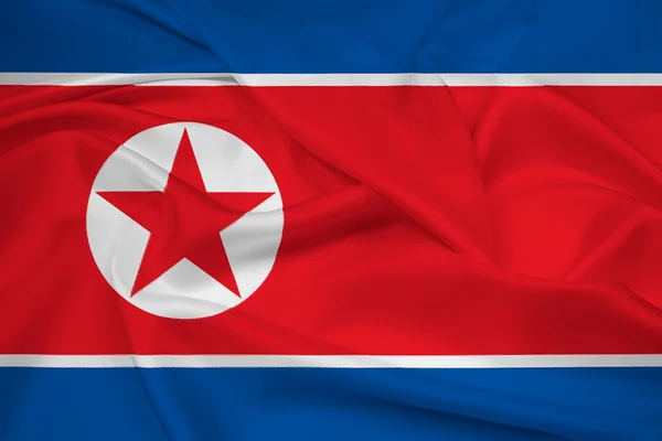 Wapperende vlag van Noord-korea — Stockfoto