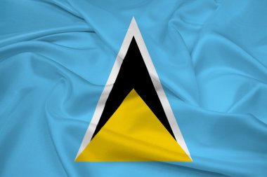 Saint lucia bayrak sallayarak
