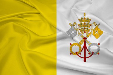 Vatikan bayrağı sallayarak