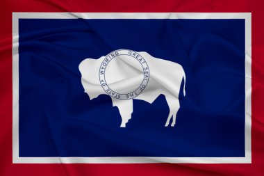 Wyoming eyalet bayrağı sallayarak