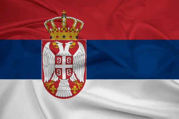 セルビアの旗を振ってください。 — ストック写真