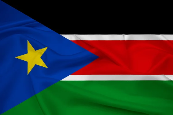 Acenando bandeira do Sudão do Sul — Fotografia de Stock
