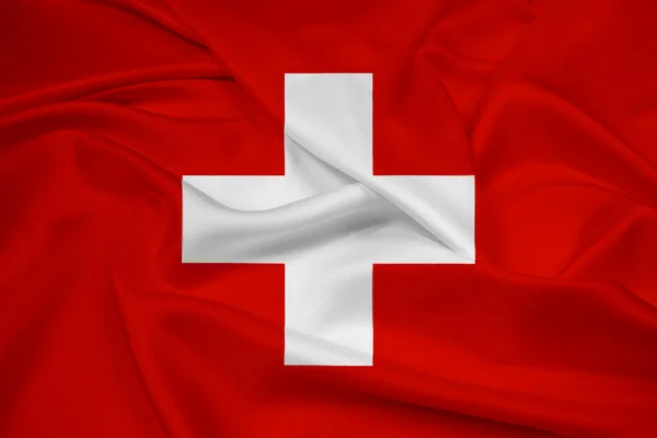 Ondeando bandera de Suiza —  Fotos de Stock