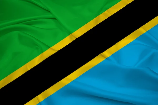 Vlající vlajka Tanzanie — Stock fotografie