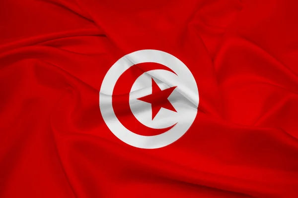 Bandiera Tunisia sventolante — Foto Stock