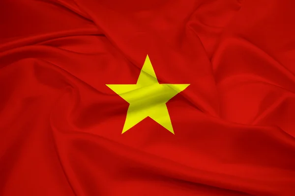 Acenando Bandeira do Vietnã — Fotografia de Stock