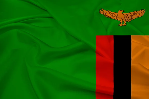 Ondeando bandera de Zambia — Foto de Stock