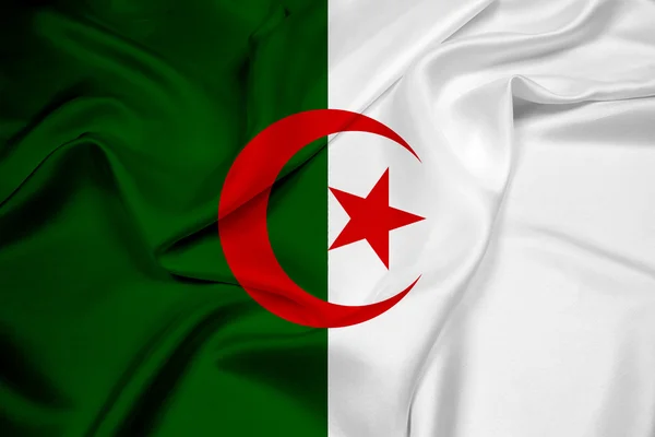 Κουνώντας τη σημαία της Αλγερίας — Φωτογραφία Αρχείου