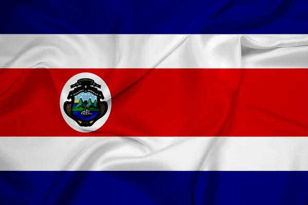 Costa Ricas Flagge schwenkend — Stockfoto