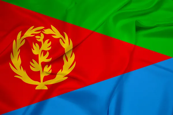 Eritre bayrak sallayarak — Stok fotoğraf