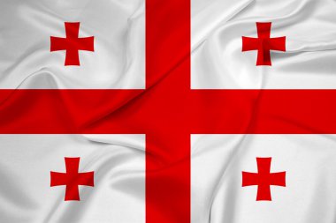 Gürcistan bayrağı sallayarak