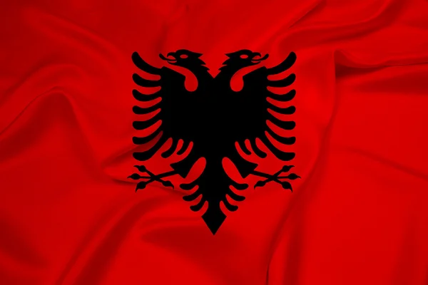 Albanien-Flagge schwenken — Stockfoto